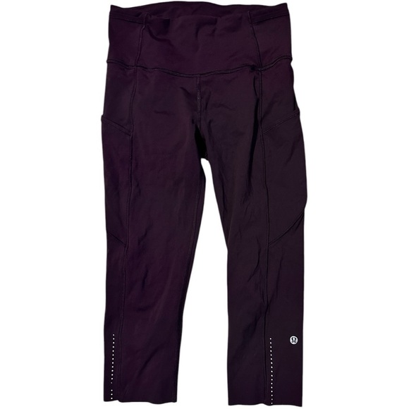 Lululemon Athletica Fast & Frew Reflective Nulux 19” Black Cherry Size 6 - Picture 7 of 13